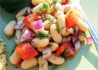 Ensalada de alubias y bacalao