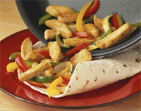 Fajitas de pollo al curry