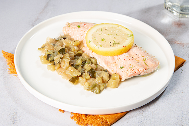 Salmón al limón con taquito... a domicilio