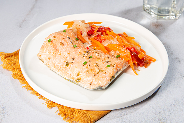 Salmón al papillote con ver... a domicilio